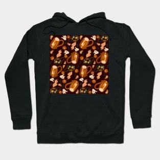 Pumpkin autumn pattern drawing Hoodie